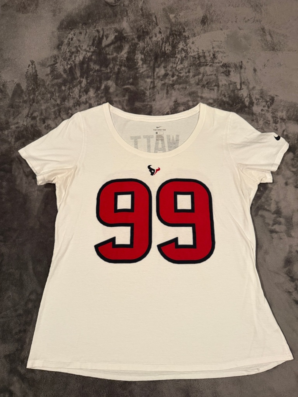 Nike White Tee with Red 99 and Navy Trim